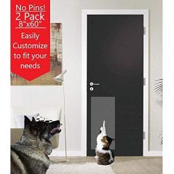 PetSimply 2-Pack Door Scratch Protector from Dog Scratching, Discreet Cat Scratch Furniture Protector Pad Deterrent, Clear Self-Adhesive Tape to Protect Upholstery, Door, Wall, Screen and Car Seats