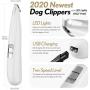 Dog Clippers with LED lights Dog Grooming Clippers 2-Speed USB Rechargeable Professional Dog Trimmer Low Noise Cordless Dog Clippers for Small Dogs and Cats Hair Around Face, Paws, Eyes, Ears, Rump