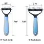 Novicey Dematting Tool for Dogs &Cats, Pet Grooming Undercoat Rake with Two-Side,Professional Stainless Steel Demat Comb Removes Loose Undercoat, Mats, Tangles and Knots Blue Novicey Dematting Tool for Dogs &Cats, Pet Grooming Undercoat Rake with Two-Side,Professional Stainless Steel Demat Comb Removes Loose Undercoat, Mats, Tangles and Knots Blue