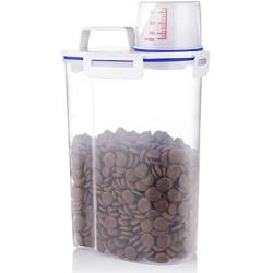 Kytely Upgraded Airtight Pet Food Storage Container, Small Dog Food Container with Measuring Cup, Cat Food Container with Pour Spout, 4 Seal Buckles Food Dispenser for Regular Food, Dogs, Cats, Birds