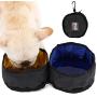 DORA BRIDAL 60oz Portable Pet Water/Food Bowl Container with Metal Hook,Foldable Large Capacity Dog Cat Drinking Feeder Cup Feeding Dish for Outdoor Travel Walk Hike,Waterproof Nylon Lightweight