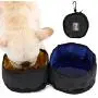 DORA BRIDAL 60oz Portable Pet Water/Food Bowl Container with Metal Hook,Foldable Large Capacity Dog Cat Drinking Feeder Cup Feeding Dish for Outdoor Travel Walk Hike,Waterproof Nylon Lightweight