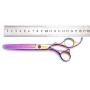 7.0in Titanium Professional Dog Grooming Scissors Set,Straight & Thinning & Curved Scissors 4pcs Set for Dog Grooming(Pink)