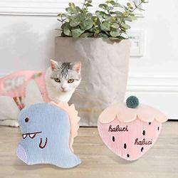 ocijf179 Pet Toy Kitten Puppy Strawberry Dinosaur Shape Cat Plush Toy with Catnip Pet Supplies - Cats