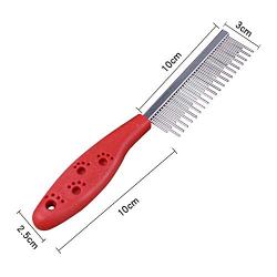 Huture 2 Pack Pet Detangling Comb Stainless Steel Plastic Handle Grooming Dog Cat Deshedding Removes Tangles Knots Tear Stain Poodle Finishing Butter Comb DIY Self Cleaning Slicker+1 towel