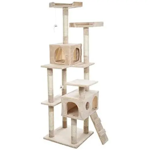 PETMAKER Skyscraper Sleep & Play Cat Tree, 5.5 feet, Beige PETMAKER Skyscraper Sleep & Play Cat Tree, 5.5 feet, Beige