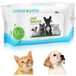 Pet Wipes for Dogs & Cats, Multi Purpose Deodorizing Hypoallergenic Dog Wipes, 100% Fragrance Free, Natural & Friendly Pet Grooming Wipes for Cleaning Faces Bums Eyes Ears Paws Teeth, 100Count/ Pack