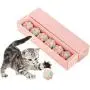 Plush Cats Balls with Bell, 6Pcs Cat Interactive Chewing Playing Handmade Pom-pom Ball Toys, Interactive Cat Toys Pet Supplies Set, Stimulate Hunting Instinct for Cats Kitten