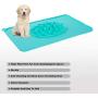 Blue Silicone Slow Feeder Bowls Mats for Pet - Dog Bowl Mats to Slow Down Eating Cat Food Puzzle Feeder Insert