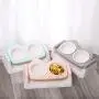 ocijf179 Pet Feeding Bowl Cat Dog Double Bowls Drinking Feeding Feeder Water Dispenser Food Container - Green