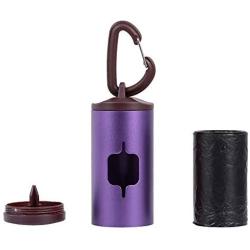 Decdeal Pet Poop Holder Dog Waste Dispenser Aluminum Alloy Tube Includes 15pcs Waste Bags Refillable