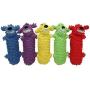 MPP Dog Toys Floppy Loofa Water Bottle Squeaker Smiling Characters Colors Vary 11''
