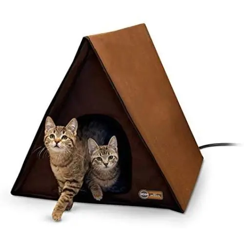 K&H PET PRODUCTS Outdoor Multi-Kitty A-Frame Chocolate 35 X 20.5 X 20 Inches Heated K&H PET PRODUCTS Outdoor Multi-Kitty A-Frame Chocolate 35 X 20.5 X 20 Inches Heated