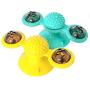 BiaoGan 2 Pack Windmill Cat Toy, Turntable Teasing Pet Toy with Suction Cup Include 1 Green & 1 Yellow, Scratching Tickle Cats Hair Brush Funny Kitten Toys.