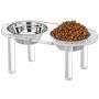NIUBEE Raised Cat Dog Bowls, Clear Acrylic Elevated Pet Feeder with Dishes for Food and Water