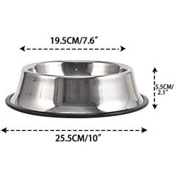 Juqiboom 2Packs Stainless Steel Dog Bowl with Anti-Skid Rubber Base for Small/Medium/Large Pet, Perfect Dish, Pets Feeder Bowl and Water Bowl Perfect Choice for Dog Puppy Cat and Kitten