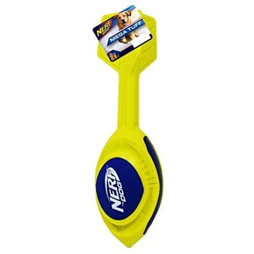 Nerf Dog 12 Inch Nylon/Foam Fetch and Catch Dog Toy, Blue/Green, Medium