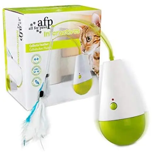 ALL FOR PAWS Interactive Cat Feather Toys Tumbler Kitty Toys with Rotating Feather Cat Teaser Wand Toy Catnip Toy for Kitten Cat Having Fun Exercise Playing ALL FOR PAWS Interactive Cat Feather Toys Tumbler Kitty Toys with Rotating Feather Cat Teaser Wand Toy Catnip Toy for Kitten Cat Having Fun Exercise Playing
