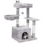 BEWISHOME Large Cat Tree Condo Bundle with Small Cat Tower with Sisal Scratching Posts Perches Houses Cat Furniture Kitty Activity Center Kitten Play House MMJ05G11L