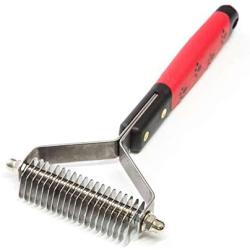 Paw Brothers Stainless Steel Blade Coarse Double Wide Coat Rakke for Professional Groomers