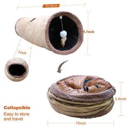 Petest Collapsible Cat Tunnel Pet Play Tube Crinkle Tunnel with Cat Toys