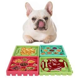 VavoPaw Pet Slow Feeder Dog Bowls, [4-Pack] Slow Eating Licking Mat, Slow Feeder Dog Tray, Pet Anxiety Relief fit Dog Cat Bathing Grooming Food Treats - Colorful