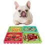VavoPaw Pet Slow Feeder Dog Bowls, [4-Pack] Slow Eating Licking Mat, Slow Feeder Dog Tray, Pet Anxiety Relief fit Dog Cat Bathing Grooming Food Treats - Colorful