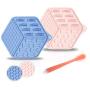 GAPZER Hexagon Dog Lick Mat, Dogs Slow Feeders Lick Pad for Anxiety Relief & Boredom Buster, Pet Training Licking Mat for Pumpkin, Treats, Yogurt