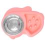Slow Feed Anti-Choke Pet Bowl Feeder with Stainless Steel Metal Dog Water Bowl - Prevents Pets Eating Quickly Avoids Bloat - Squirrel Pattern (Green, Pink, Blue)