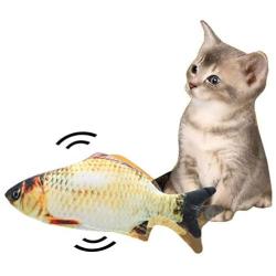 yingyi Cat Funny Kick Fish Interactive Toy,Electric Sensor Cat Wagging Fish Toy,Electric Doll Fish,Realistic Plush Flopping Fish Cat Toy,Cat/Kitty/Kitten Fish Flop Catnip Toys for Biting & Kicking