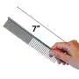 Premium Stainless Steel Metal Comb for Dogs and Cats | Detangler Grooming Brush for Pets with Short and Long Hair | Removes Knots, Tangles, Matted Fur and Knotted Hair