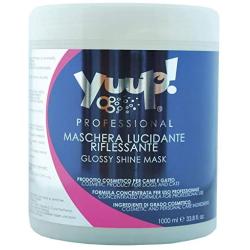 YUUP! Italy Professional Glossy Shine Hair Mask for Dogs and Cats - Ideal for Dark and Black Coats - Shining & Hydrating with Argan Oil and Wheat Germ (33.8 oz / 1000 ml)