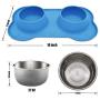 Canple Dog Bowl Stainless Steel Dog Bowls Food Water Pet Feeder with No Spill Non-Skid [Strong Suction Cup] Silicone Mat Waterproof for Pets Small Medium Large Dogs