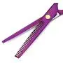 Hair Cutting Scissors, 6.7in Professional Pet Dog Hair Cutting Scissors Grooming Hairdressing Shear(Thining Shear-Amaranth)