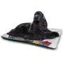 DayDayFun Cartoon Pet Mat for Crate Image of Big Gorilla Like as Professional Athlete Bodybuilding Gym Animal Pet Mats for Food and Water Black White Grey