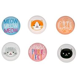 Pearhead Cat Kitchen Magnets, Pet Themed Refrigerator Magnets, Cat Décor