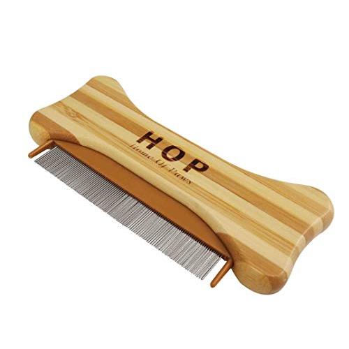 HOP Home of Paws Cat Comb Cat Dog Stainless Steel Grooming Comb for Removing Matted Fur, Knots & Tangles Wooden Dog Cats Comb