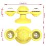 WWYM Spin Windmill Cat Toy, Multifunctional Funny Scratching Cat Hair Brush, Pet Molar Stick- Clean Tooth Brush,Yellow