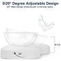 QUXIANG Double Dog Bowls Elevated Cat Food Water Bowls 0/20° Tilted Design Neck Guard Pet Raised Stand Double Transparent Plastic Bowl with Anti Slip Stand for Cats and Small Dogs