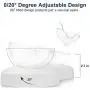 QUXIANG Double Dog Bowls Elevated Cat Food Water Bowls 0/20° Tilted Design Neck Guard Pet Raised Stand Double Transparent Plastic Bowl with Anti Slip Stand for Cats and Small Dogs