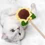 ocijf179 Cat Toy Pet Cat Kitten Wood Handle Stick Sunflower Catnip Teaser Interactive Chew Toy - Sunflower