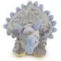 goDog Dinos Triceratops With Chew Guard Technology Tough Plush Dog Toy, Grey, Large