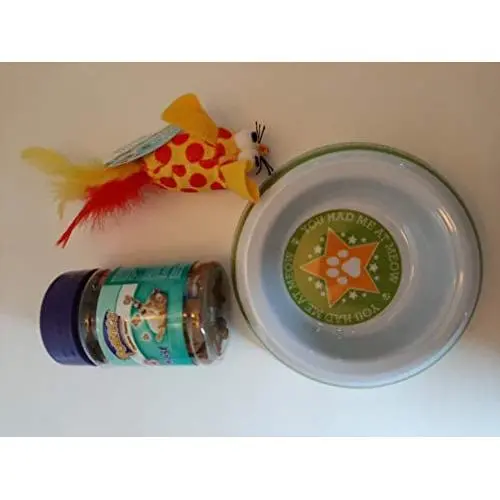 Greenbrier International You Had Me at Meow Cat Bowl, Mouse Catnip Toy, Pounce Chicken Flavor Set Greenbrier International You Had Me at Meow Cat Bowl, Mouse Catnip Toy, Pounce Chicken Flavor Set