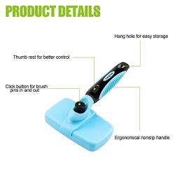 Kangrow Slicker Brush for Long Haired Cats and Dogs, Self Cleaning Pet Grooming Brush for Removing Matted Fur and Tangled Hair