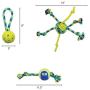 ZEUS K9 Fitness Variety Pack, 5 Piece, Tennis Balls, Ropes, Tugs, Tough Material, Perfect for Active Playful Dogs, Medium Dogs