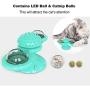 Amakunft 2 Packs Windmill Cat Toy with Led Ball and Catnip Ball, Cat Turntable Teasing Interactive Toy, Funny Kitten Windmill Ball, Massage Scratching Tickle