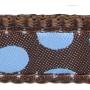 Red Dingo Designer Dog Lead, Blue Spots on Brown (15mm x 1.2m) S