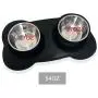 Petek Double Dog Cat Feeder Bowls Stainless Steel Food and Water Bowls with No Spill Non-Skid Silicone Mat, Double Pet Bowls (27oz Each) Set for Dogs Cats, Black Petek Double Dog Cat Feeder Bowls Stainless Steel Food and Water Bowls with No Spill Non-Skid Silicone Mat, Double Pet Bowls (27oz Each) Set for Dogs Cats, Black