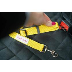 PET’ALMI Car Seatbelt for Dog Car Seat Belt for Pets Adjustable Labrador Safety Belt Quick & Easy Leads Installation with Any Pet Harness Through Swivel Carabiner Strong Yellow Seat Belt