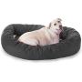 Majestic Pet Poly-Cotton Bagel Dog Bed for Dogs & Cats, Calming Round Donut Dog Bed Cuddler Washable Multiple Sizes & Colors